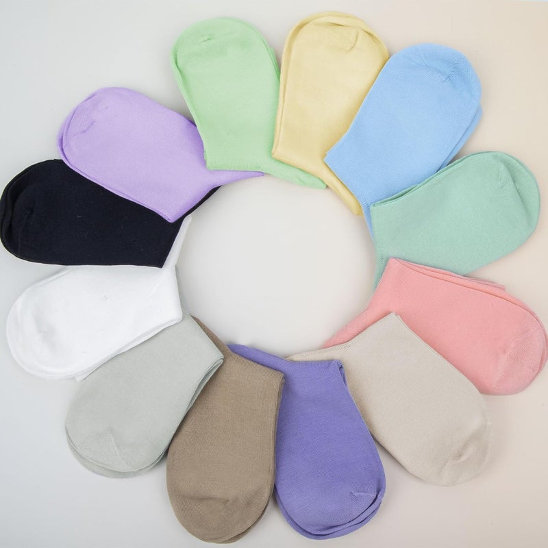 Socksfad Store 6 Pairs Thin Ankle Socks for Women, Womens Cotton Casual Dress Crew Lightweight Breathable Colorful Socks Size 5-9 - Image 2